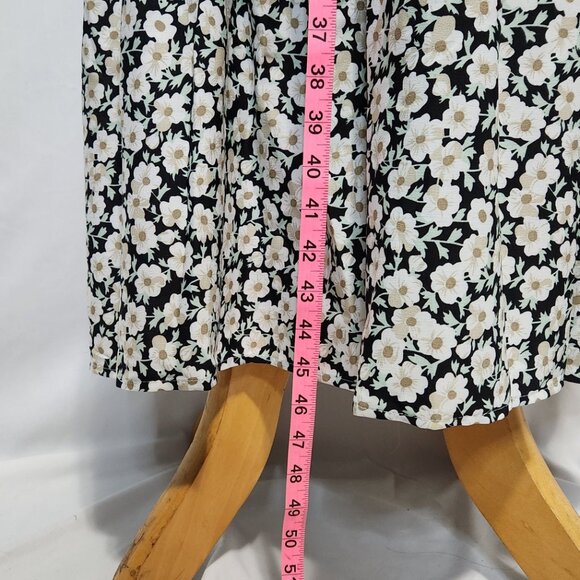 PrettyGarden Black Floral Print One-Shoulder Dress Size L - Picture 9 of 13